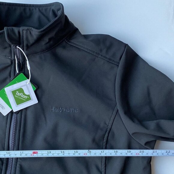 NWT Soft Shell Jacket Womens L Windproof Fleece Lined Zip Up Outdoor Black - Picture 11 of 14